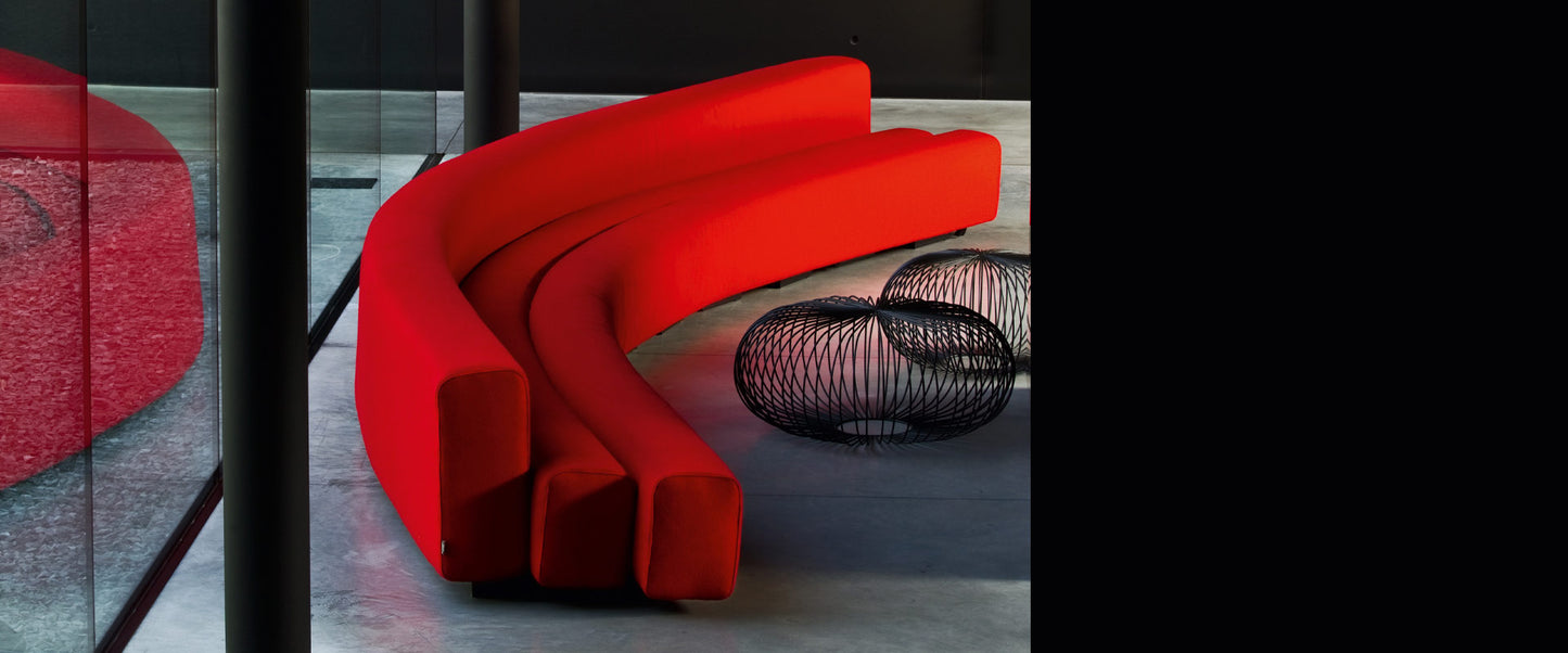 Pierre Paulin Osaka Sofa in Red by La Cividina.